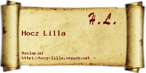 Hocz Lilla névjegykártya